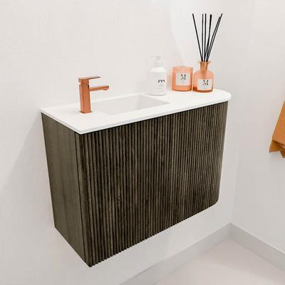 Toiletmeubel Mondiaz Joya | 61.6 cm | Meubelkleur Shadow | Faye wastafel Talc Links | 1 kraangat Toiletmeubel Mondiaz Joya | 61.6 cm | Meubelkleur Shadow | Faye wastafel Talc Links | 1 kraangat