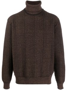 Zegna pull en maille à col roulé - Marron