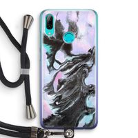 Pastel zwart: Huawei P Smart (2019) Transparant Hoesje met koord