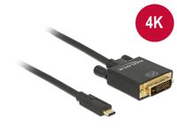 Delock 85321 Kabel USB Type-C male > DVI 24+1 male (DP Alt Mode) 4K 30 Hz 2 m zwart - thumbnail