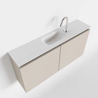 Toiletmeubel Mondiaz Ture | 100 cm | Meubelkleur Linen | Eden wastafel Talc Midden | 1 kraangat