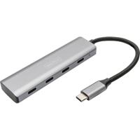 Digitus DA-70246 DA-70246 USB-hub 4 poorten USB-A USB 3.1 Gen1 5 GBit/s Met aluminium behuizing Donkergrijs