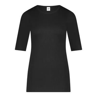 Thermo Rib dames T-shirt 3/4e mouw - Thermisch warm ondershirt met korte mouwen - Ronde hals