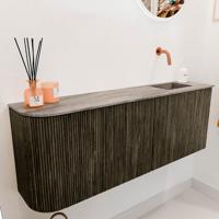 Toiletmeubel Mondiaz Joya Dlux | 111.6 cm | Meubelkleur Shadow | Faye wastafel Oza Wasbak Rechts | Zonder kraangat(en)