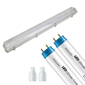 LED TL Armatuur met T8 Buis - Aigi Hari - 120cm Dubbel - Philips - CorePro LEDtube EM 840 - 29W - Natuurlijk Wit 4000K