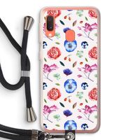 Bloemetjes: Samsung Galaxy A20e Transparant Hoesje met koord