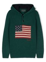 POLO RALPH LAUREN KIDS hoodie en maille à drapeau brodé - Vert