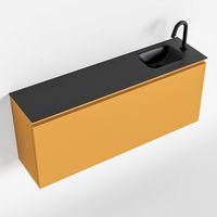 Toiletmeubel Mondiaz Olan | 120 cm | Meubelkleur Ocher | Lex wastafel Urban Rechts | 1 kraangat