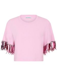 Rabanne t-shirt crop à détails de nœuds - Rose