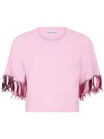 Rabanne t-shirt crop à détails de nœuds - Rose