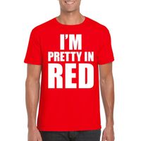 I am pretty in red tekst t-shirt rood heren - thumbnail