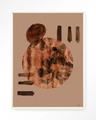 Urban Cotton Wandkleed 'Wabi-Sabi Lifelines' 145 x 190cm in Floating Frame - off white