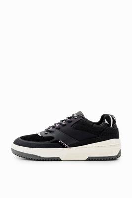 Chunky retro sneakers met patch - BLACK - 36