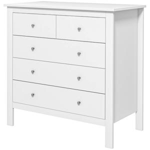 HOMCOM Witte Ladekast, Dressoir, geruisloos openen/sluiten, kantelbeveiliging, 79 x 39,5 x 80,5 cm