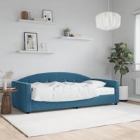 Slaapbank met matras 90x200 cm fluweel blauw