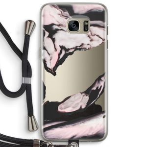 Roze stroom: Samsung Galaxy S7 Edge Transparant Hoesje met koord