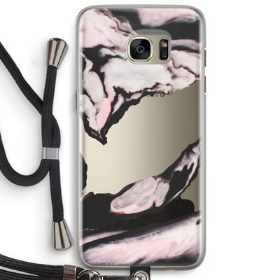 Roze stroom: Samsung Galaxy S7 Edge Transparant Hoesje met koord