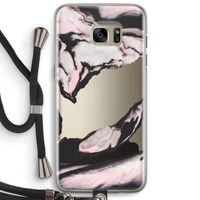 Roze stroom: Samsung Galaxy S7 Edge Transparant Hoesje met koord