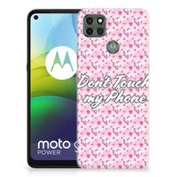 Motorola Moto G9 Power Silicone-hoesje Flowers Pink DTMP - thumbnail