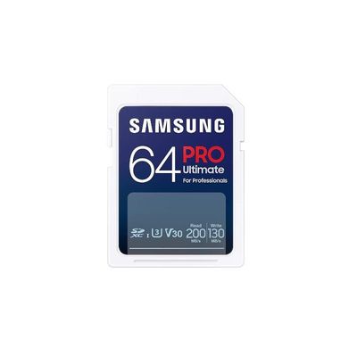 Samsung 64GB SDXC Pro Ultimate UHS-I U3 V30 200MB/s geheugenkaart Samsung 64GB SDXC Pro Ultimate UHS-I U3 V30 200MB/s geheugenkaart