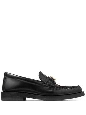 Jimmy Choo mocassins en cuir Addie à plaque logo - Noir