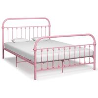 Bedframe metaal roze 140x200 cm