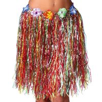 Fiestas Guirca Hawaii verkleed rokje - voor volwassenen - multicolour - 50 cm - hoela rok - tropisch One size  -