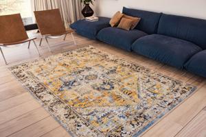 Louis de Poortere - 8704 Antiquarian Amir Gold - 200x280 cm Vintage Vloerkleed