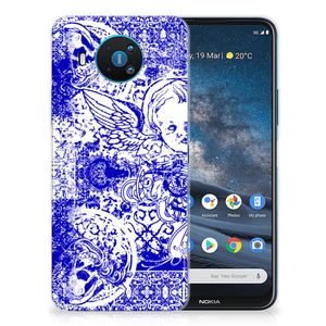 Silicone Back Case Nokia 8.3 Angel Skull Blauw