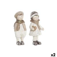Kerstversiering DKD Home Decor Hars Kinderen (6,5 x 5 x 14 cm) (2 Stuks)
