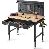 VEVOR werkbank werktafel werktafel werkplaatstafel met stopcontacten 71,1-100,3 cm