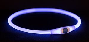 Trixie halsband usb flash light lichtgevend oplaadbaar tpu blauw