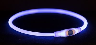 Trixie halsband usb flash light lichtgevend oplaadbaar tpu blauw