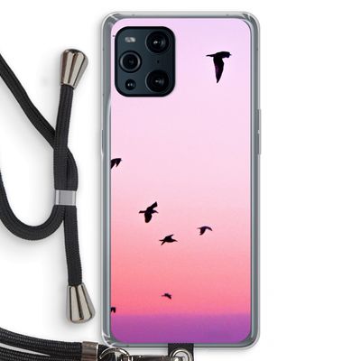 Fly away: Oppo Find X3 Pro Transparant Hoesje met koord