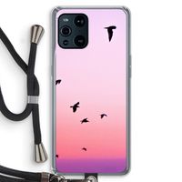 Fly away: Oppo Find X3 Pro Transparant Hoesje met koord