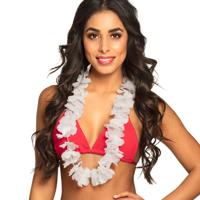Hawaii slinger - 100 cm - wit - hawaii krans - bloemenslinger - hawaii ketting