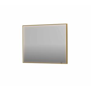Spiegel INK SP19 100x4x80 cm incl. direct LED-Verlichting Rondom en Spiegelverwarming Geborsteld Mat Goud