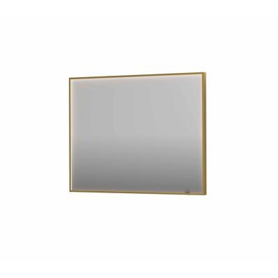 Spiegel INK SP19 100x4x80 cm incl. direct LED-Verlichting Rondom en Spiegelverwarming Geborsteld Mat Goud