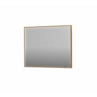 Spiegel INK SP19 100x4x80 cm incl. direct LED-Verlichting Rondom en Spiegelverwarming Geborsteld Mat Goud