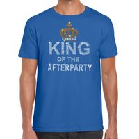 Blauw Toppers King of the afterparty glitter t-shirt heren Blauw Toppers King of the afterparty glitter t-shirt heren