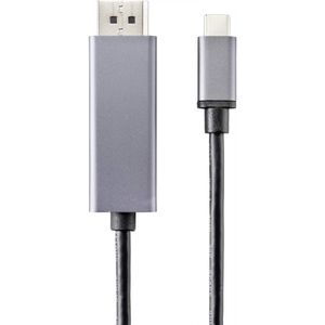 Renkforce RF-4630696 USB-C-displaykabel USB-C / DisplayPort Aansluitkabel USB-C stekker, DisplayPort-stekker 1.00 m Zwart PVC-mantel