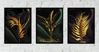 Posters - Gouden bladeren / Set van 3 - thumbnail