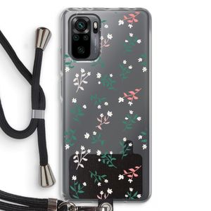 Small white flowers: Xiaomi Redmi Note 10 Pro Transparant Hoesje met koord