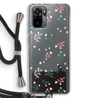 Small white flowers: Xiaomi Redmi Note 10 Pro Transparant Hoesje met koord