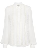 P.A.R.O.S.H. chemise à ornements en dentelle - Blanc