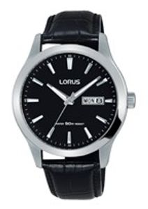 Horlogeband Lorus VX43-X097 / RXN27DX9 / RHG087X Leder Zwart 20mm
