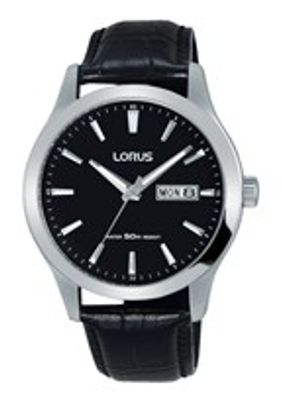 Horlogeband Lorus VX43-X097 / RXN27DX9 / RHG087X Leder Zwart 20mm
