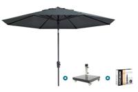 Madison Paros 2 Luxe stokparasol 3 m. rond - Grey met Granada voet en hoes Madison Paros 2 Luxe stokparasol 3 m. rond - Grey met Granada voet en hoes