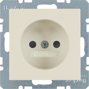 Berker S1 wandcontactdoos zonder randaarde 1-voudig creme glanzend
