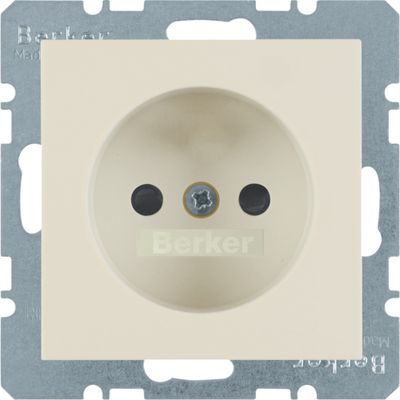Berker S1 wandcontactdoos zonder randaarde 1-voudig creme glanzend